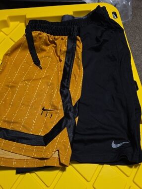 Nike Kids' Two-Pack Athletic Shorts - Black & Mustard